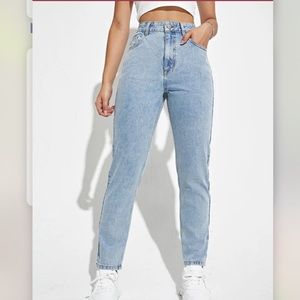 J. Galt x Brandy Melville Denim High Waisted Light Wash Mom Fit Jeans size S